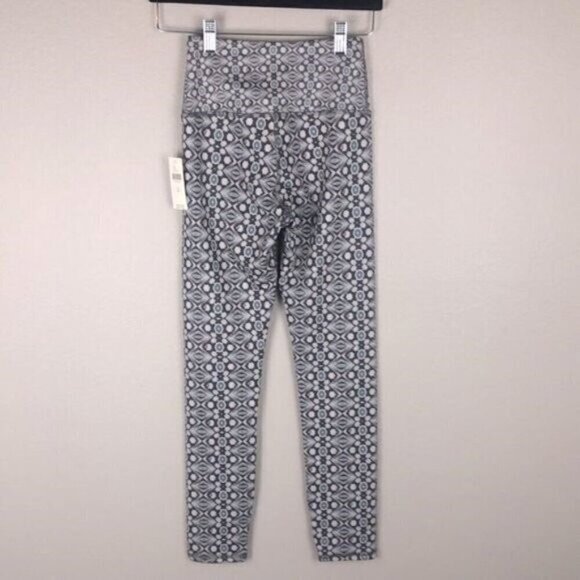 Daily Practice Compression Leggings Yoga Blue/Grey Geometric High-Waist XS NEW - Picture 4 of 11